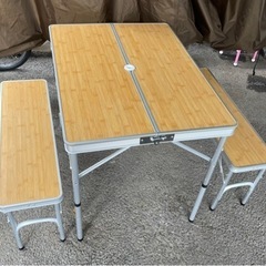 折りたたみテーブル、クーラーボックス、水タンクセット