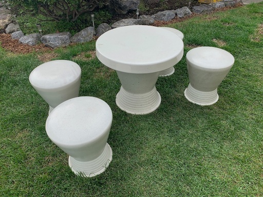 函館 ガーデンテーブルセット 陶器 テーブル チェア 庭園セット ガーデンセット