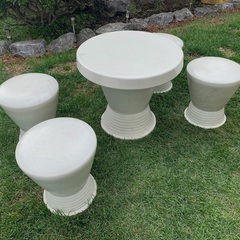 函館 ガーデンテーブルセット 陶器 テーブル チェア 庭園セット...
