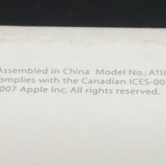 APPLE MAC book model No:a1181 (インテルMAC 13インチ)中古、起動確認