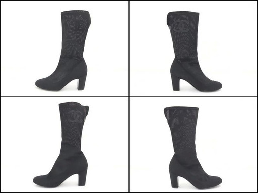 シャネル ココマーク メッシュロングブーツ