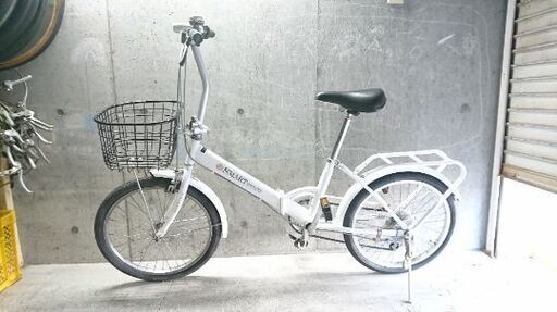 折りたたみ自転車中古 SMART 外装6段変速 カゴリアキャリア付き タイヤ 