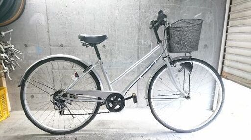 自転車中古 SAVOY 外装6段変速 オートライト カゴ鍵付き タイヤ26インチ カラーシルバー