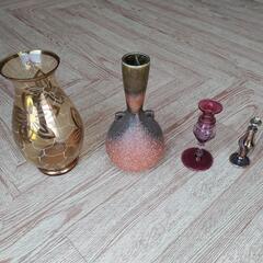 ボヘミアングラス、花瓶セット