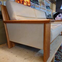 値下げしました！【愛品倶楽部柏店】カリモク 本革2人掛椅子 ソファー 大 ZU48H2