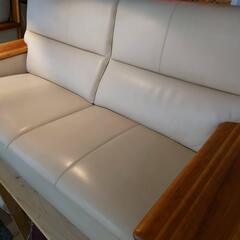 値下げしました！【愛品倶楽部柏店】カリモク 本革2人掛椅子 ソファー 大 ZU48H2