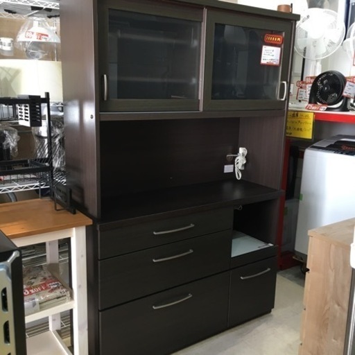 キッチンボード 茶色 ブラウン 食器棚 幅120 引っ越し キッチンカウンター