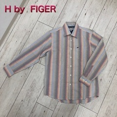 【H by FIGER】襟付きシャツ　虹色　サイズM