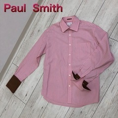【Paul Smith】Yシャツ　L  ストライプ　ピンク