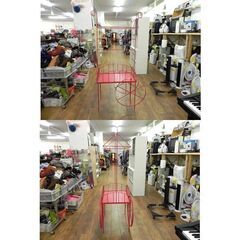 レトロポップなワゴン 幅90×奥行56.5高さ184㎝ レッド/赤色 イベントワゴン 店舗什器 札幌 厚別店