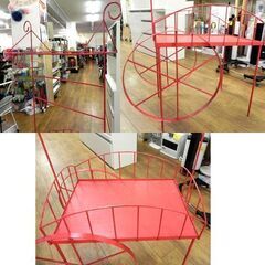 レトロポップなワゴン 幅90×奥行56.5高さ184㎝ レッド/赤色 イベントワゴン 店舗什器 札幌 厚別店