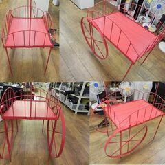 レトロポップなワゴン 幅90×奥行56.5高さ184㎝ レッド/赤色 イベントワゴン 店舗什器 札幌 厚別店