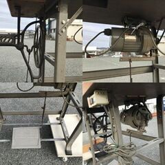 山口)下松市より　ニッピ―皮漉機 NP-S1 セイコー ミシン TE-5 作業台付き セット 現状品 　BIZJF24H 山口)下松市より ニッピ―皮漉機 NP-S1 セイコー ミシン TE-5 作業台