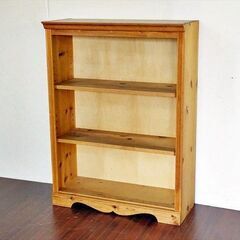 山口)下松市より　木製ラック 3段ラック ブックシェルフ パイン材 幅85.5×奥行35×高さ116cm 　BIZJF25H 山口)下松市より 木製ラック 3段ラック ブックシェルフ パイン材 幅85.5×