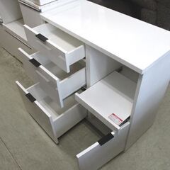 ミドルレンジボード 食器棚 キッチンボード 幅88.5cm 白 収納家具 