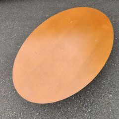 木製 大型 約120x75x35cm ローテーブル 楕円形 