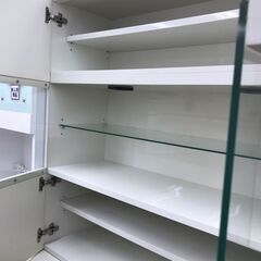 大塚家具 3面カップボード 照明付 ?食器棚・キッチン収納? No.1469