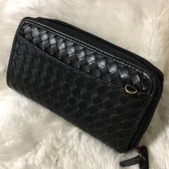 『D.KELLY 』BOTTEGA柄 ダブルファスナー長財布