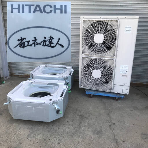 PH8/27　業務用エアコン 日立 HITACHI RCI-GP112K2 4馬力相当 4方向 埋め込み 天カセ リモコン 2機 ツインマルチ ３F