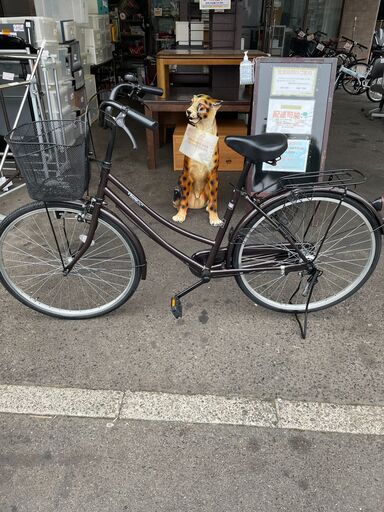 リサイクルショップどりーむ荒田店　No１３２　エコNo１３９３９X　自転車　ママチャリ　ダークブラウン　　シティサイクル　２６インチ　ほぼ新品！！　美車！！　ライト付き　超お買い得！