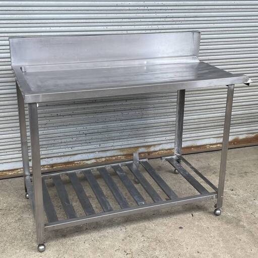 PH8/77　【直接引取り限定】 業務用 厨房機器 流し台 食器洗浄機 食洗器 ステンレス作業台 W120×D65×H100㎝ バックガード