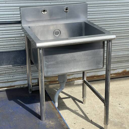 PH8/70　【直接引取歓迎】1槽シンク 業務用 ステンレス作業台 流し台 店舗 台所 調理台 厨房機器 W60×D60×H100㎝ 難あり 切断 中古