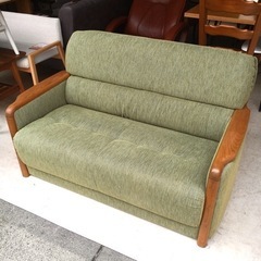 グリーン ソファ 2人掛け 布製 緑 黄緑 オリーブグリーン 引越し