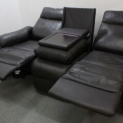 NITORI/ニトリ 電動ソファ 3人掛け テーブル ブラウン パワーシート 3P   中古家具 店頭引取歓迎 R5919) NITORI/ニトリ 電動ソファ 3人掛け テーブル ブラウン パワーシート 3P