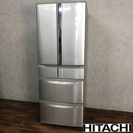 ba10/93 【直接引取り歓迎】2013年製 日立 ノンフロン冷凍冷蔵庫 R-SF520CM (SH) 517L 家電 真空チルド 多機能 HITACHI 冷蔵庫 キッチン