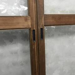 ba9/72 【直接引取り限定】 希少 昭和型板ガラス ときわ 木製ガラス戸 