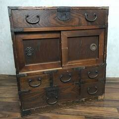 ba10/56 レトロ 帳場箪笥 小型 約57.5×30.5×63cm 小箪笥 アンティーク 帳