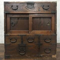 ba10/56 レトロ 帳場箪笥 小型 約57.5×30.5×63cm 小箪笥 アンティーク 帳