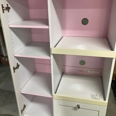 [パステルピンク食器棚キッチンボード]リサイクルショップヘルプ