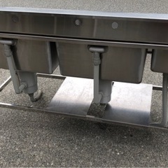 ⭐︎中古品　タニコー　2槽ダクト付きシンク　1485×600×800mm  厨房機器⭐︎ ⭐︎中古品 タニコー 2槽ダクト付きシンク 1485×600×800mm 厨房機器