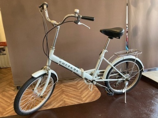 6段変速】20インチ 折りたたみ自転車 ホワイト