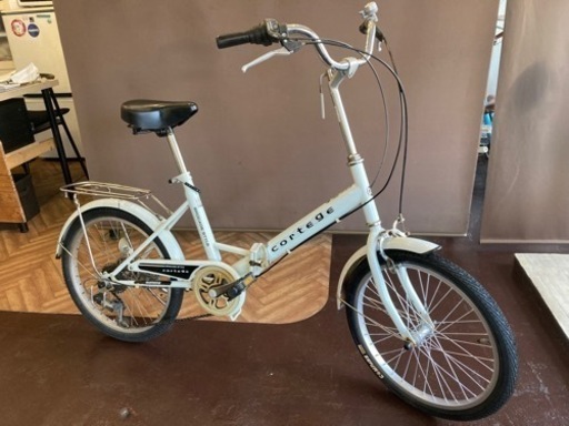 6段変速】20インチ 折りたたみ自転車 ホワイト