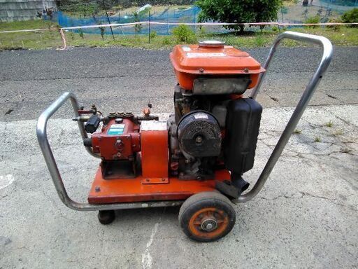 高圧洗浄機エンジン式！！実働！！高圧ホース、ガン、給水予水ホース