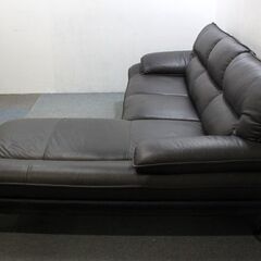 ニトリ カウチソファ ロゾ4 本革（牛革）ダークブラウン セミハイバック L字 コーナー  NITORI  中古家具 店頭引取歓迎 R5371)