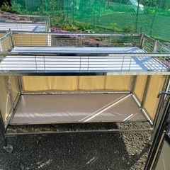 (お値下げしました！)中折れスチールワゴン クロームフレーム　3台セット