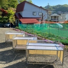 (お値下げしました！)中折れスチールワゴン クロームフレーム　3台セット