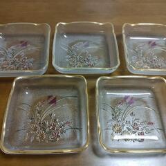 京の四季 ガラス皿 5枚 差し上げます。
