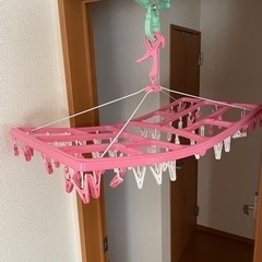 【無料】プラスチック製洗濯物物干し　　ハンガー(ピンク)