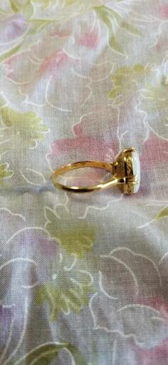 ②大幅最終値下げしました!K18金ホワイトオパール指輪16号　65000円のリングです!