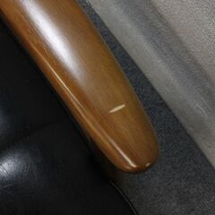 karimoku/カリモク60 Kチェア2シーター 二人掛け ブラック アームトップ/ラバートリー材 ソファ 中古家具 店頭引取歓迎 R5940)