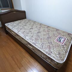 【無料】シモンズ製シングルベッド　ポケットコイルマットレス 引き...