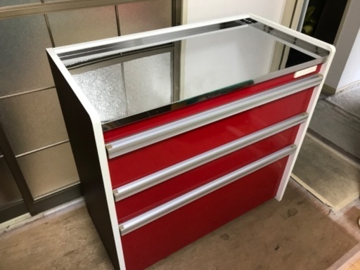 【美品】キッチンボード キャビネット レンジボード キッチン収納 ステンレス モダン