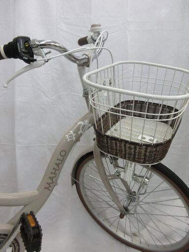 MAHALO 22インチ 6速 子供用 白ピンク (184)