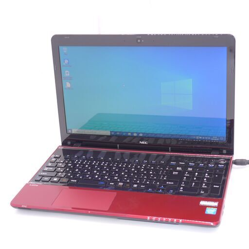 中古美品 新品爆速SSD 15.6型 赤 ノートPC NEC PC-LS150RSR 第3世代Core i5 8GB DVDRW 無線 WiFi Bluetooth カメラ Windows10 Office