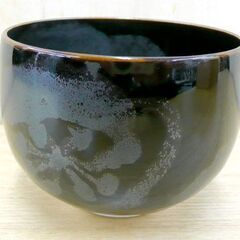 天目器 茶碗 青木龍山 共箱 栞 天目花紋 文化勲章作家 札幌市手稲区