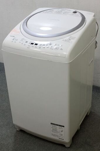 TOSHIBA/東芝 ZABOON タテ型洗濯乾燥機 洗濯8㎏/乾燥4.5㎏ 浸透ザブーン洗浄 自動お洗浄 AW-8V6 2018年製 中古家電 店頭引取歓迎 R5893)